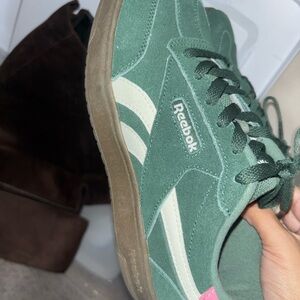 Reebok Forest Green and White Sneakers